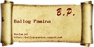 Ballog Pamina névjegykártya